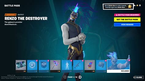 Fortnite Chapter 6 Season 1 Battle Pass: All Skins。